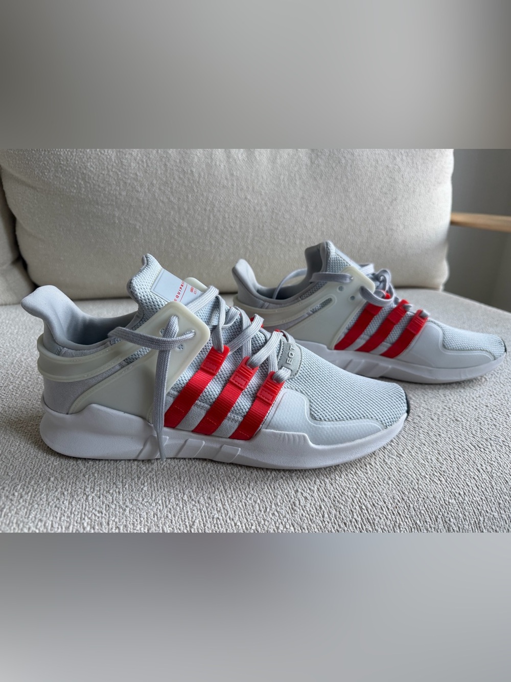 adidas Men's ADV/91-16 White Sneakers with Red Stripes